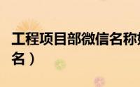 工程项目部微信名称好名字（建筑工程微信网名）