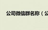 公司微信群名称（公司微信群名称推荐）