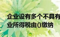 企业设有多个不具有法人资格营业机构的,企业所得税由()缴纳