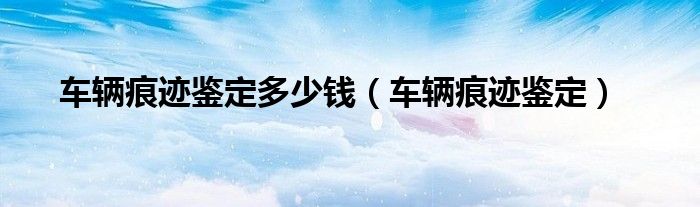 车辆痕迹鉴定多少钱（车辆痕迹鉴定）