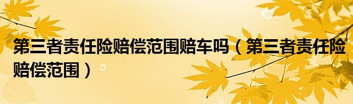 第三者责任险赔偿范围赔车吗（第三者责任险赔偿范围）