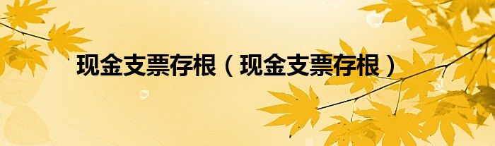 现金支票存根（现金支票存根）