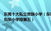 东莞十大私立贵族小学（东莞十大贵族学校最贵学费需十万东华小学排第五）