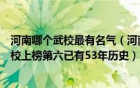 河南哪个武校最有名气（河南十大武校排行榜：中华武术学校上榜第六已有53年历史）