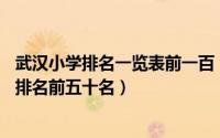 武汉小学排名一览表前一百（武汉小学排名50强武汉市小学排名前五十名）