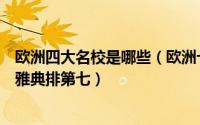 欧洲四大名校是哪些（欧洲十大名校排名牛津大学上榜北方雅典排第七）