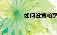 如何设置帕萨特锁车声音？