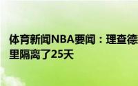 体育新闻NBA要闻：理查德森我感染过两次新冠第一次在家里隔离了25天