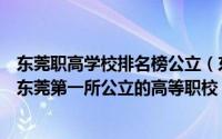 东莞职高学校排名榜公立（东莞十大职业学校排名：第一是东莞第一所公立的高等职校）