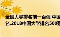 全国大学排名前一百强 中国大学排行榜（2018全国大学排名,2018中国大学排名500强名单）
