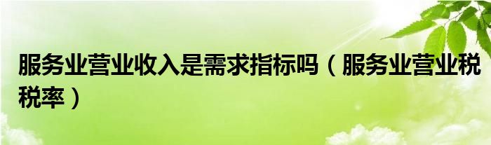 服务业营业收入是需求指标吗（服务业营业税税率）