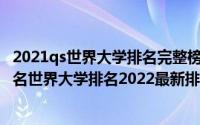 2021qs世界大学排名完整榜单中文版（2022QS世界大学排名世界大学排名2022最新排名榜）