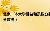 北京一本大学排名和录取分数线（2016北京一本大学排名及分数线）