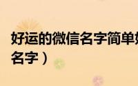 好运的微信名字简单好记（简单大方气质微信名字）