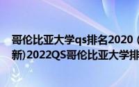 哥伦比亚大学qs排名2020（2022哥伦比亚大学QS排名(最新)2022QS哥伦比亚大学排名一览表）