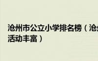 沧州市公立小学排名榜（沧州市实验二小上榜车站小学校园活动丰富）