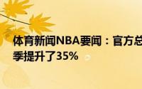 体育新闻NBA要闻：官方总决赛G4平均收视人数相比上赛季提升了35%