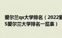 爱尔兰qs大学排名（2022爱尔兰大学QS排名(最新)2022QS爱尔兰大学排名一览表）