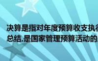 决算是指对年度预算收支执行结果的（　　）,是预算执行的总结,是国家管理预算活动的最后一道程序