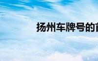 扬州车牌号的首字母是什么？