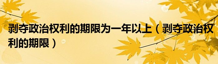 剥夺政治权利的期限为一年以上（剥夺政治权利的期限）