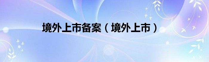 境外上市备案（境外上市）