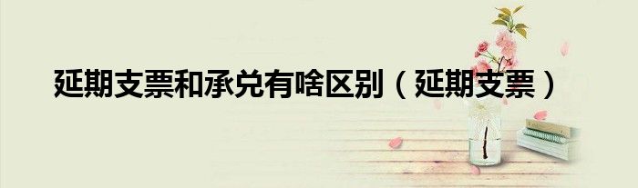 延期支票和承兑有啥区别（延期支票）