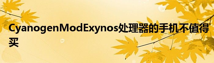 CyanogenModExynos处理器的手机不值得买