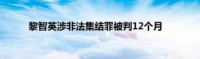 黎智英涉非法集结罪被判12个月