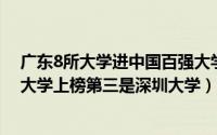 广东8所大学进中国百强大学（广东十大高校排行榜：广州大学上榜第三是深圳大学）