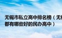 无锡市私立高中排名榜（无锡市十大私立高中排名：无锡市都有哪些好的民办高中）