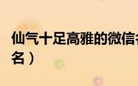 仙气十足高雅的微信名（优雅诗意男生微信网名）