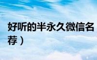 好听的半永久微信名（好听的半永久微信名推荐）