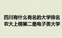 四川有什么有名的大学排名（2021四川省十大大学排行榜川农大上榜第二是电子类大学）