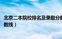 北京二本院校排名及录取分数（2016北京二本大学排名及分数线）
