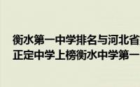 衡水第一中学排名与河北省排名（河北省排名前十的高中：正定中学上榜衡水中学第一）