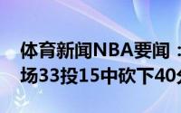 体育新闻NBA要闻：连中关键球米德尔顿全场33投15中砍下40分6板