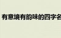 有意境有韵味的四字名（四字网名简单气质）
