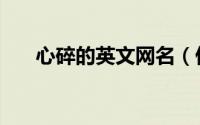 心碎的英文网名（伤感英文名带翻译）