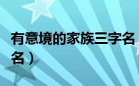 有意境的家族三字名（关于有意境的家族三字名）