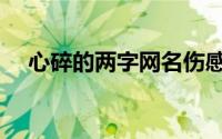 心碎的两字网名伤感（比较伤感的网名）