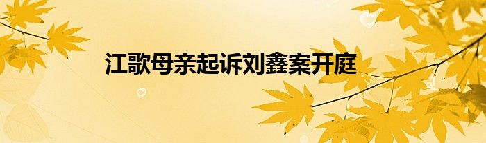 江歌母亲起诉刘鑫案开庭