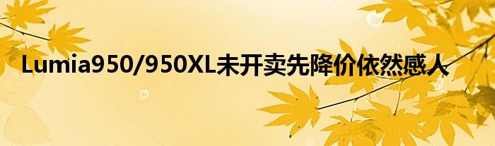 Lumia950/950XL未开卖先降价依然感人