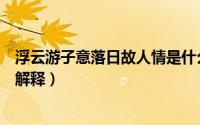 浮云游子意落日故人情是什么意思（浮云游子意落日故人情解释）