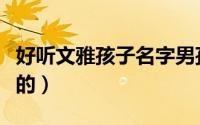 好听文雅孩子名字男孩（起男孩名字洋气好听的）