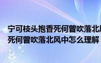 宁可枝头抱香死何曾吹落北风中是什么意思（宁可枝头抱香死何曾吹落北风中怎么理解）