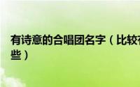 有诗意的合唱团名字（比较有诗意又好听的合唱团名字有哪些）