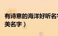 有诗意的海洋好听名字（有诗意的海洋好听唯美名字）