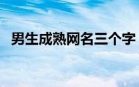 男生成熟网名三个字（网名男简单三个字）