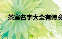 茶室名字大全有诗意的（茶室名字推荐）